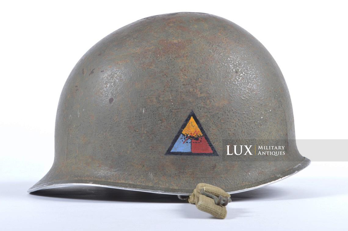 Identified USM1 3rd Armored Division fixed bale helmet, « Spearhead » - photo 4