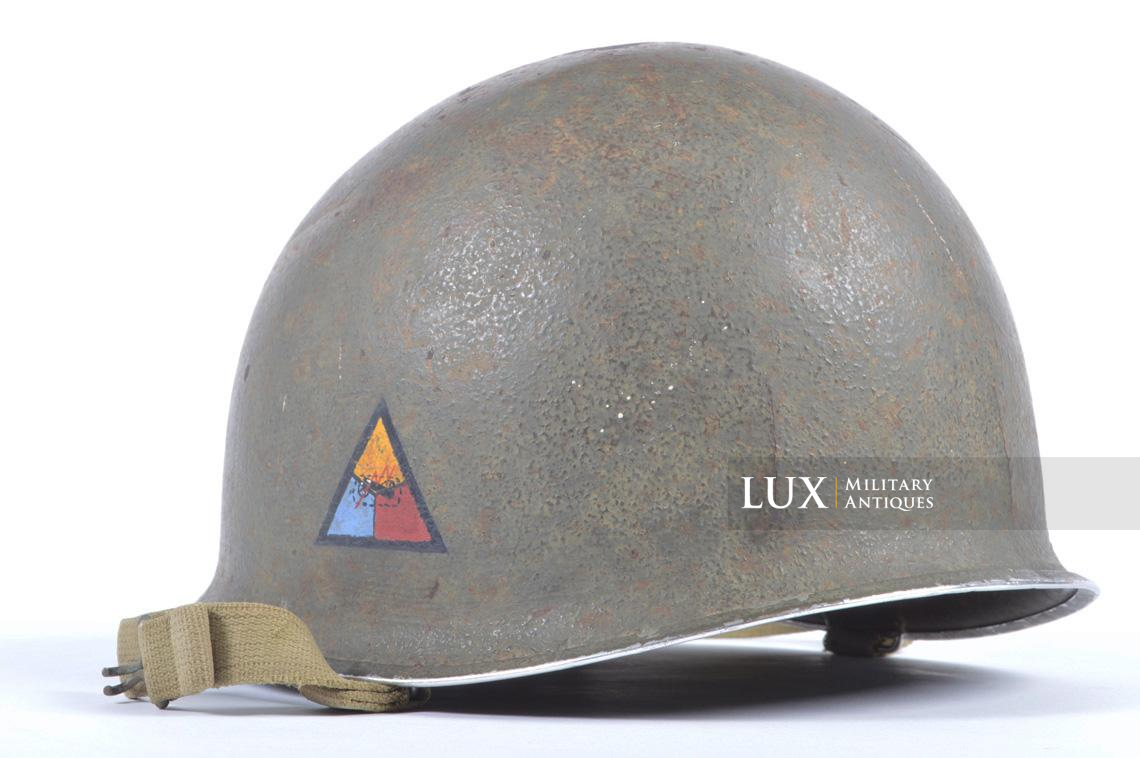 Identified USM1 3rd Armored Division fixed bale helmet, « Spearhead » - photo 7