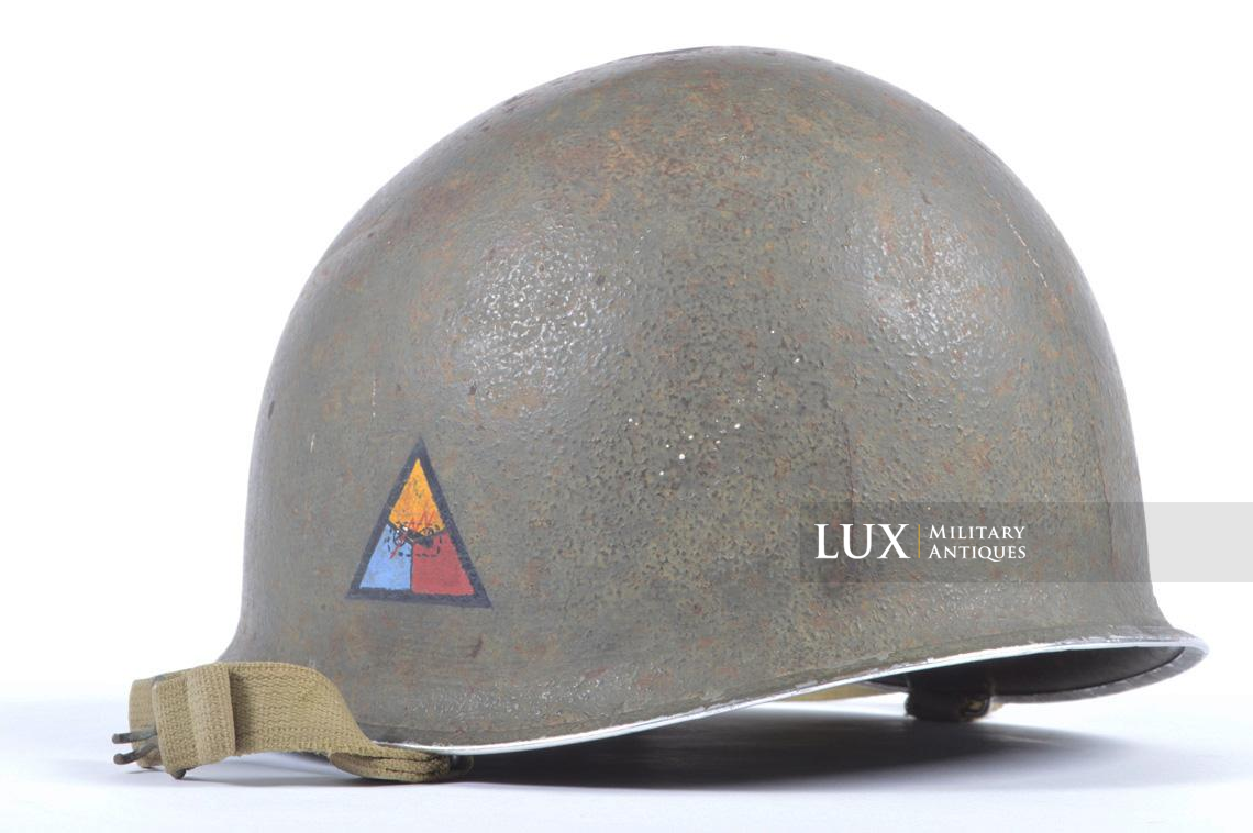Identified USM1 3rd Armored Division fixed bale helmet, « Spearhead » - photo 7