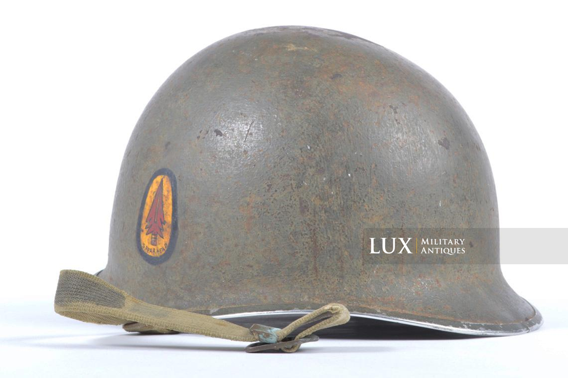 Identified USM1 3rd Armored Division fixed bale helmet, « Spearhead » - photo 11