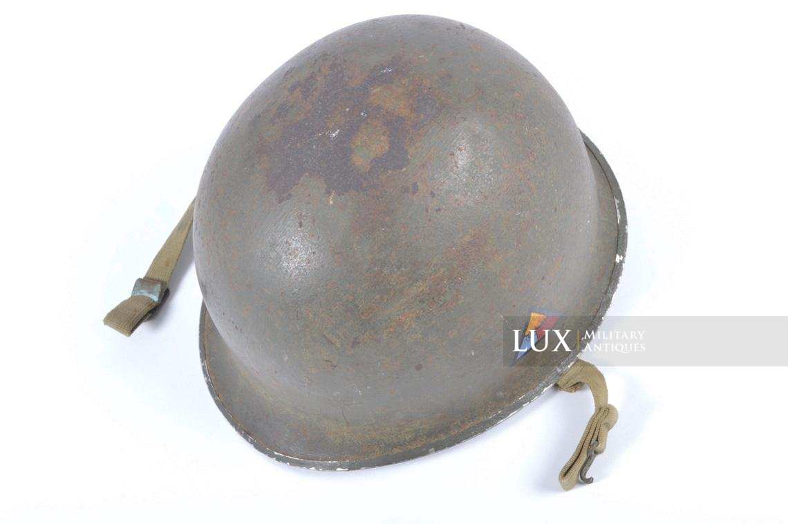 Identified USM1 3rd Armored Division fixed bale helmet, « Spearhead » - photo 14