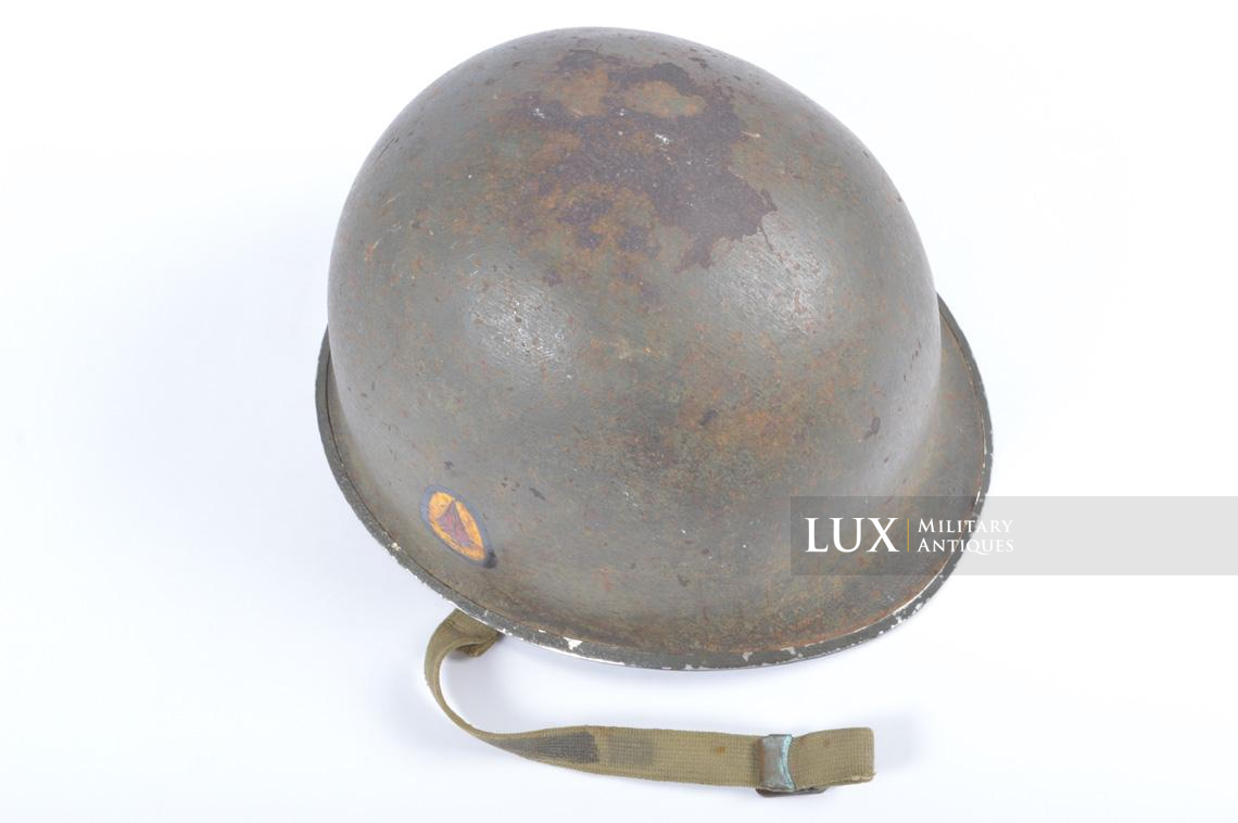 Identified USM1 3rd Armored Division fixed bale helmet, « Spearhead » - photo 16