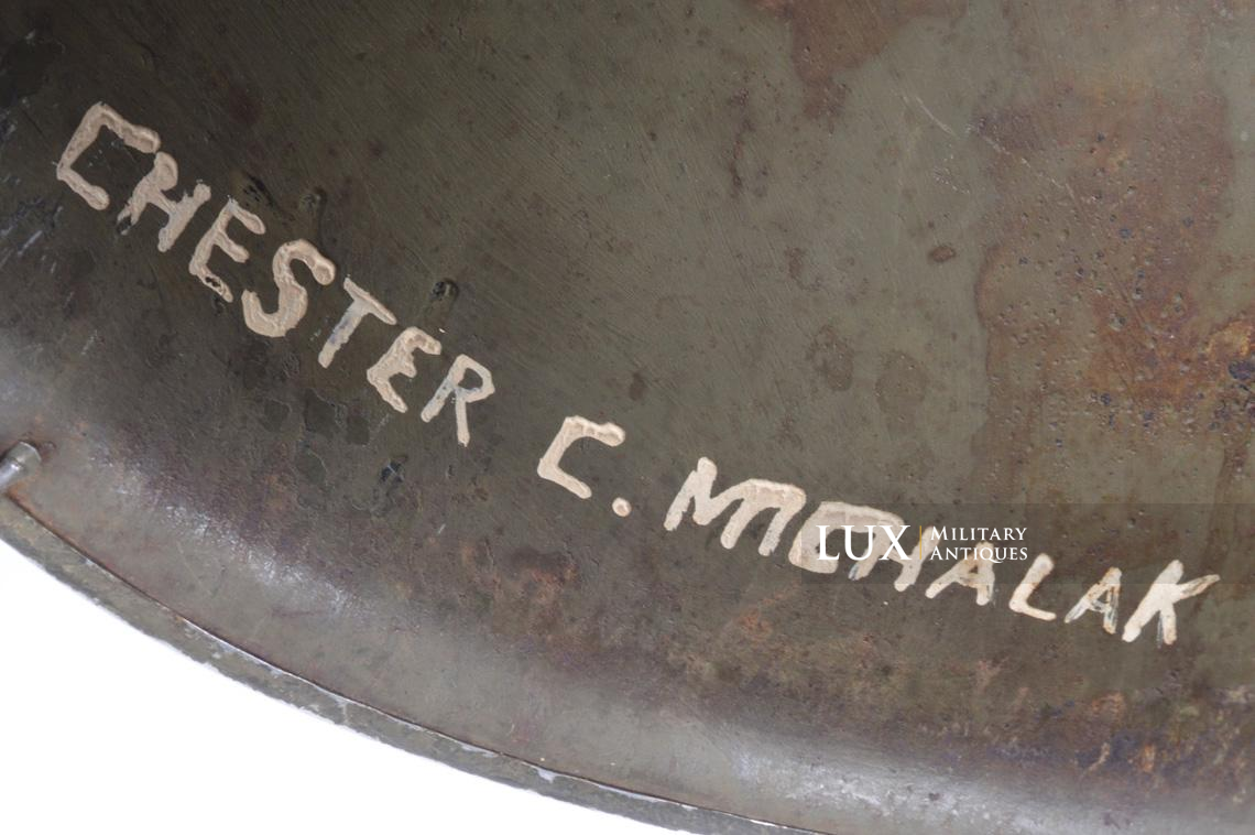 Identified USM1 3rd Armored Division fixed bale helmet, « Spearhead » - photo 41