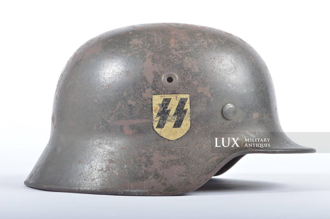 Casque et couvre-casque Waffen-SS, camouflage platane latéral, identifé, « Wiking Division » - photo 51