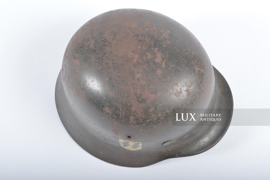 Casque et couvre-casque Waffen-SS, camouflage platane latéral, identifé, « Wiking Division » - photo 59