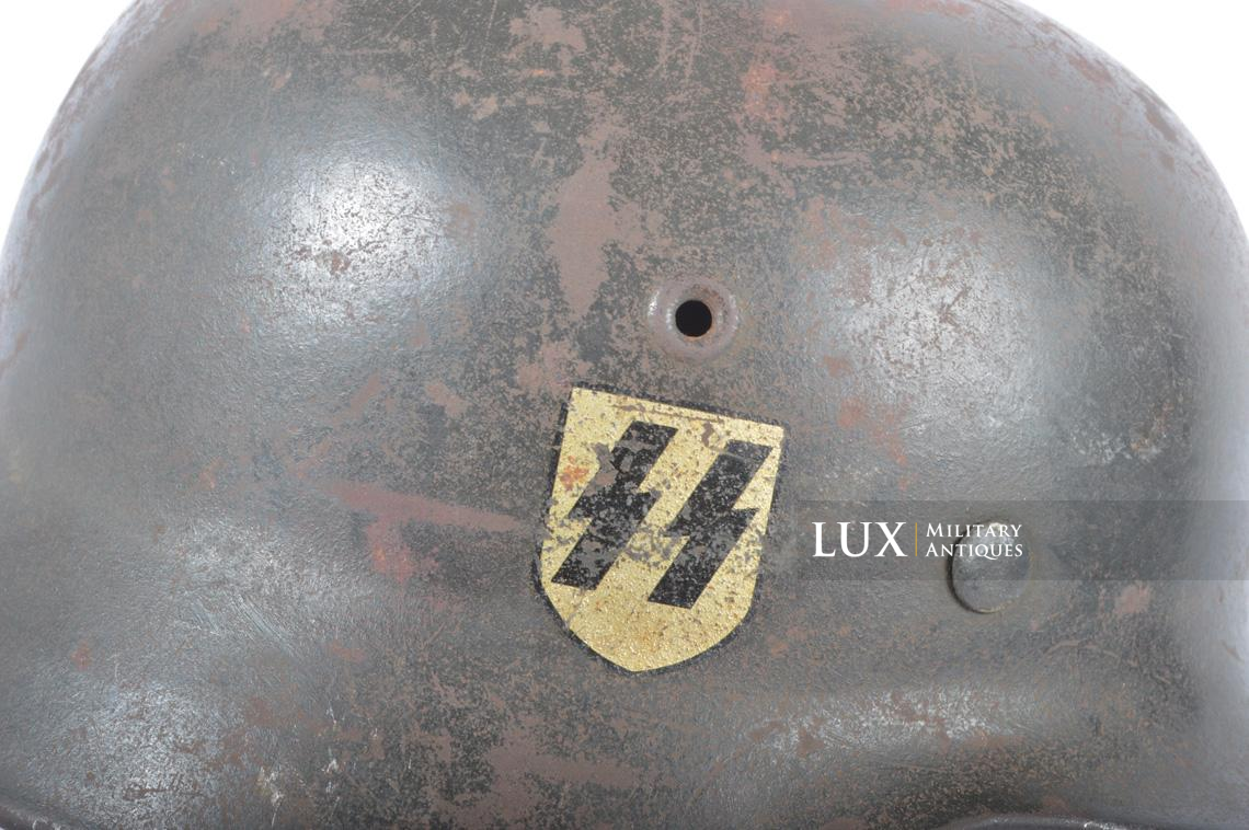 Casque et couvre-casque Waffen-SS, camouflage platane latéral, identifé, « Wiking Division » - photo 60