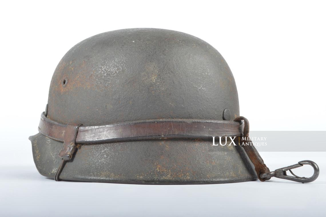 Casque allemand M35 Heer avec système de transport en cuir, ex-camouflé blanc - photo 13