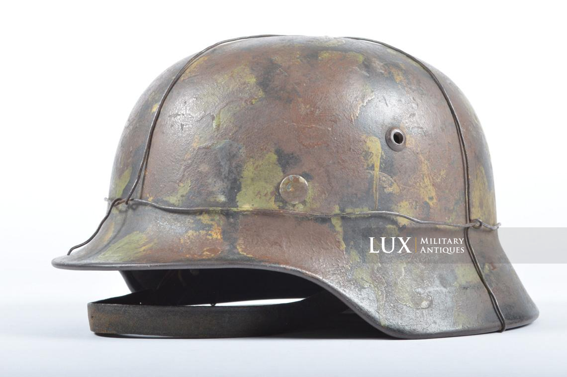 M35 Luftwaffe bailing wire three-tone brushed painted camouflage combat helmet, named - photo 7