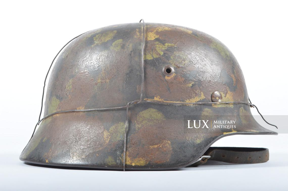 M35 Luftwaffe bailing wire three-tone brushed painted camouflage combat helmet, named - photo 10