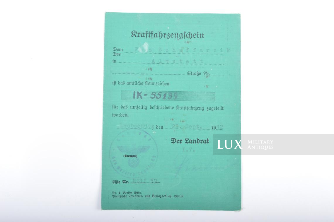 Document de bord de véhicule allemand et sa housse de protection, « VICTORIA A.G. » - photo 8