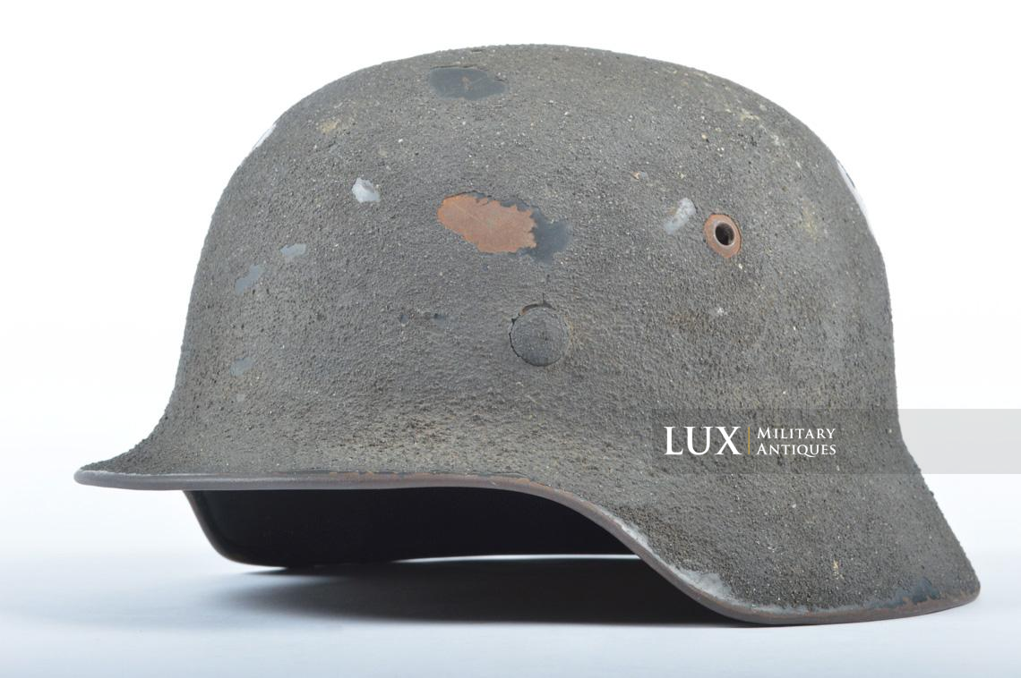 M35 Luftwaffe heavy sand textured camouflage helmet, named « Uffz. KIELMANN » - photo 10