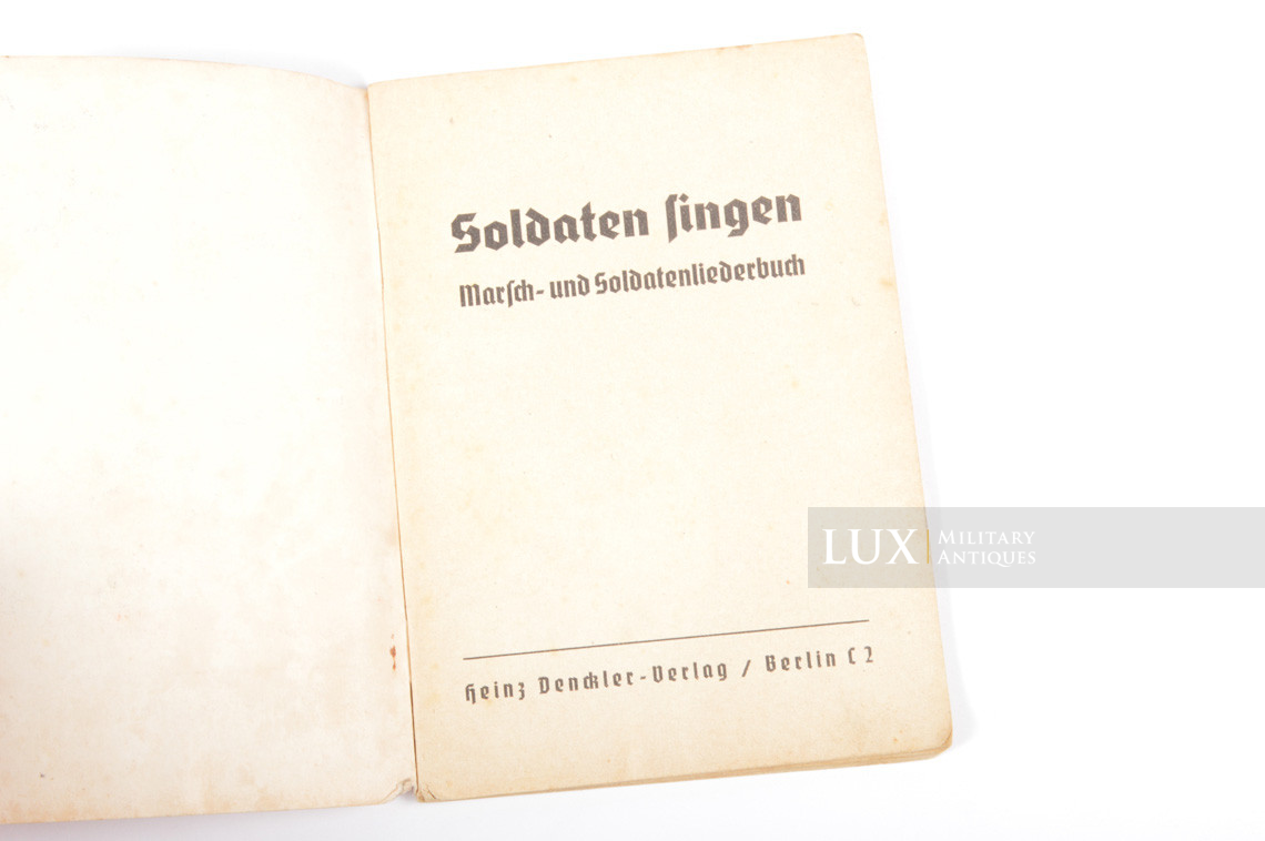 German Soldier's songs booklet, « Soldaten Singen » - photo 8