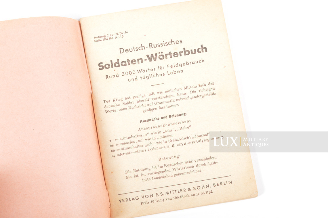 Dictionnaire de poche Wehrmacht, « Allemand-Russe » - photo 8