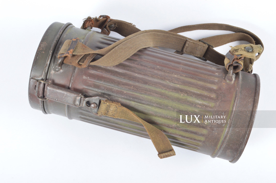 German two-tone camouflage gas mask canister set, « Gefr. Bopp » - photo 7