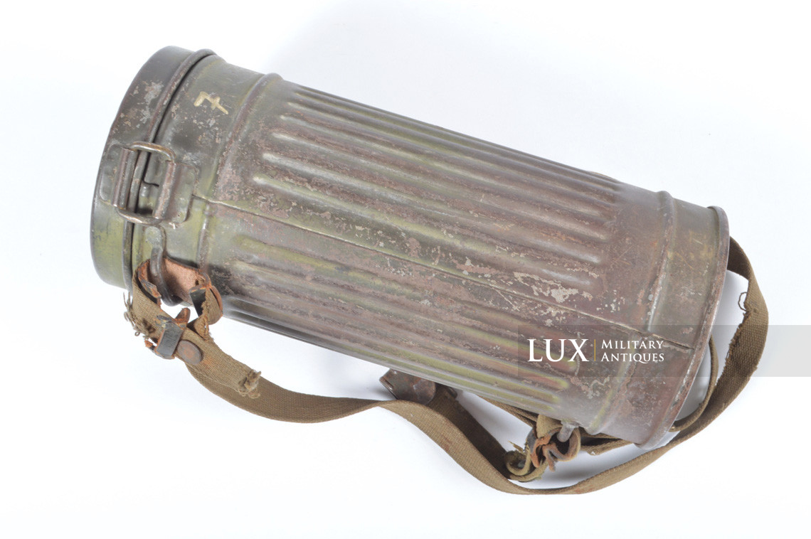 German two-tone camouflage gas mask canister set, « Gefr. Bopp » - photo 10