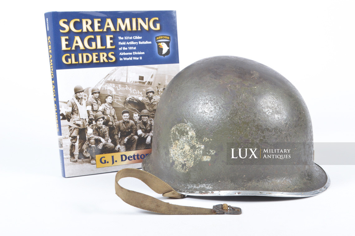 USM1 helmet, 101st AB, 321st Glider Field Artillery Battalion , « Lt. LePors » - photo 4