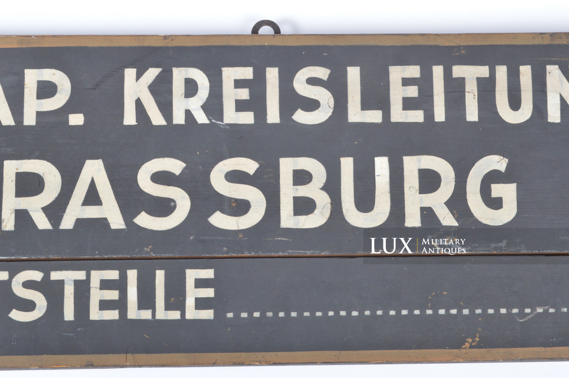 NSDAP headquarter wooden sign , « Strassburg » - photo 8