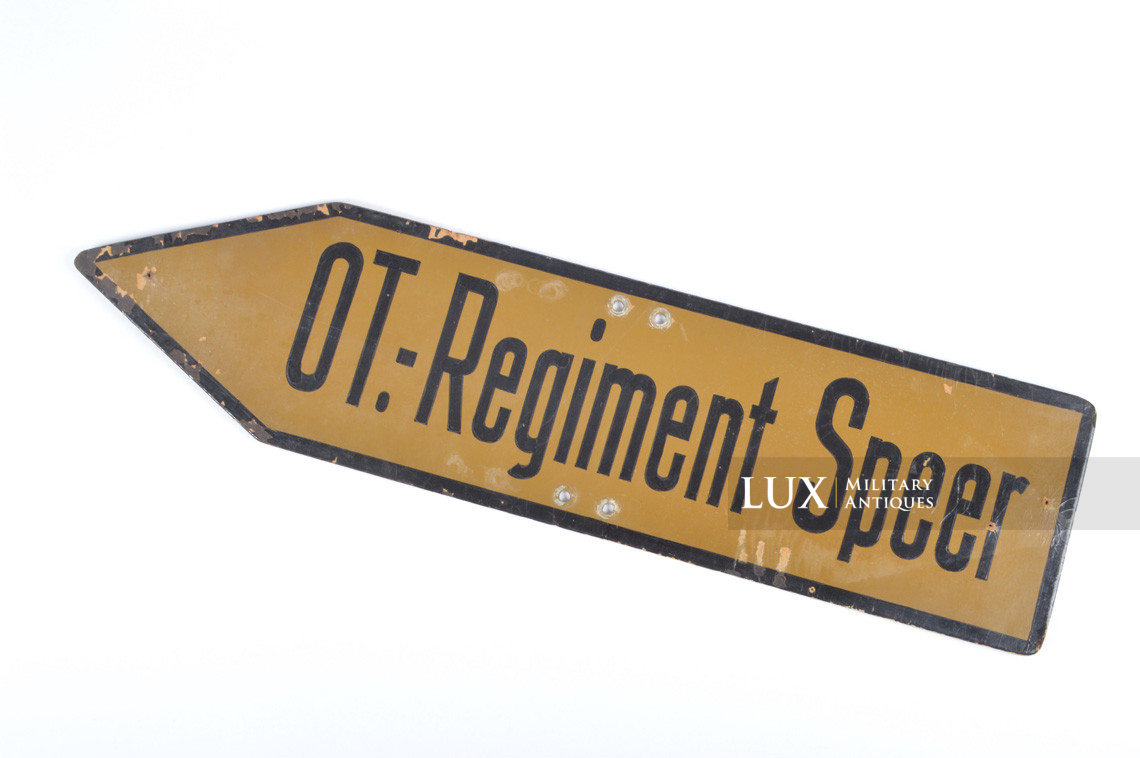 Panneau directionnel allemand de l’Organisation Todt, « OT-Regiment Speer » - photo 4