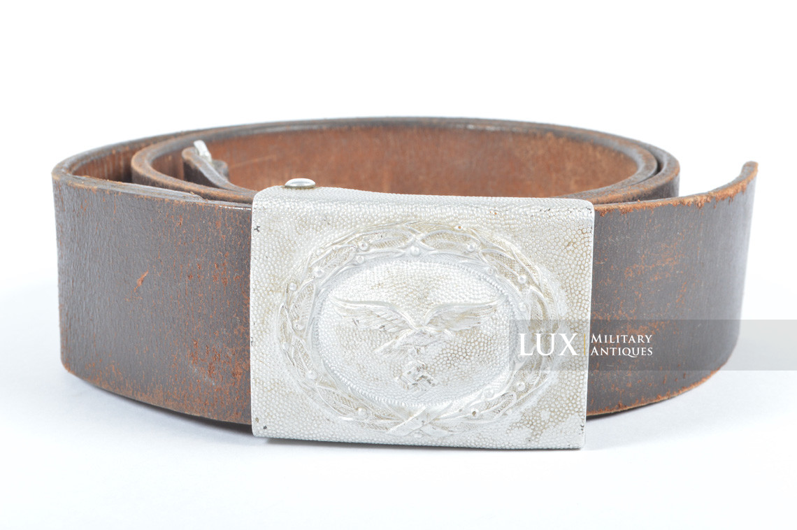 Early Luftwaffe combat belt and belt buckle set, chocolate brown belt, « L.B.A.39 » - photo 8