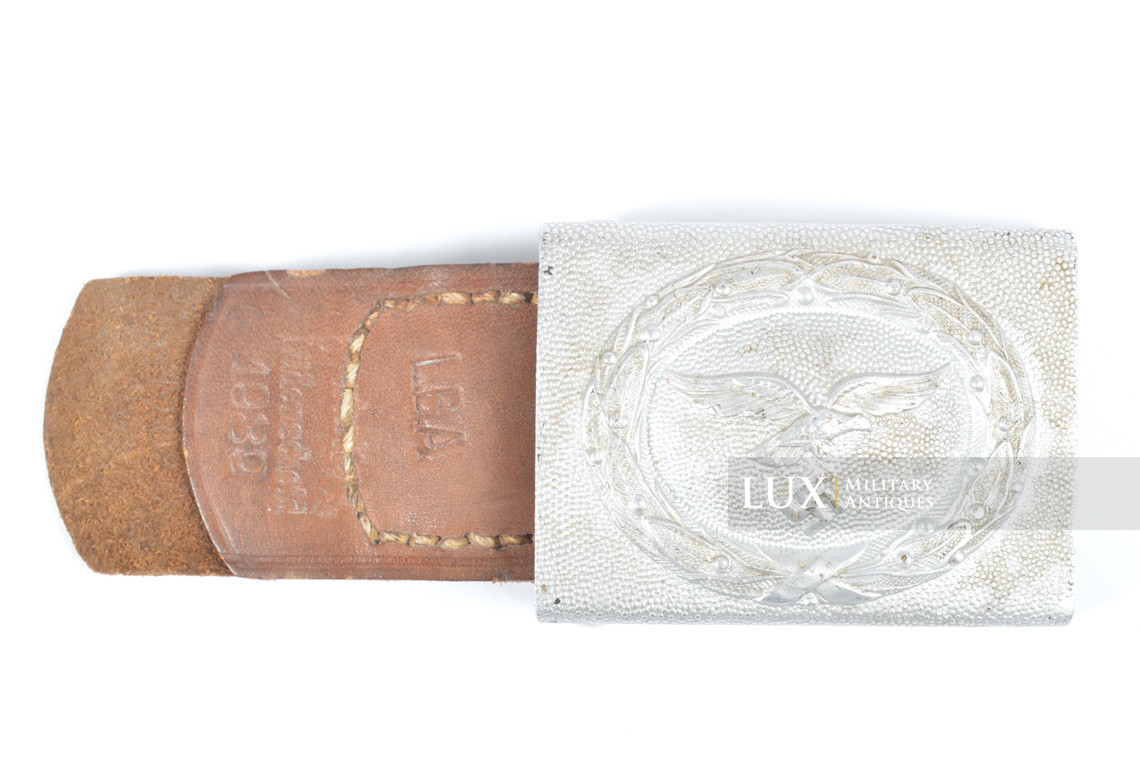 Early Luftwaffe combat belt and belt buckle set, chocolate brown belt, « L.B.A.39 » - photo 9