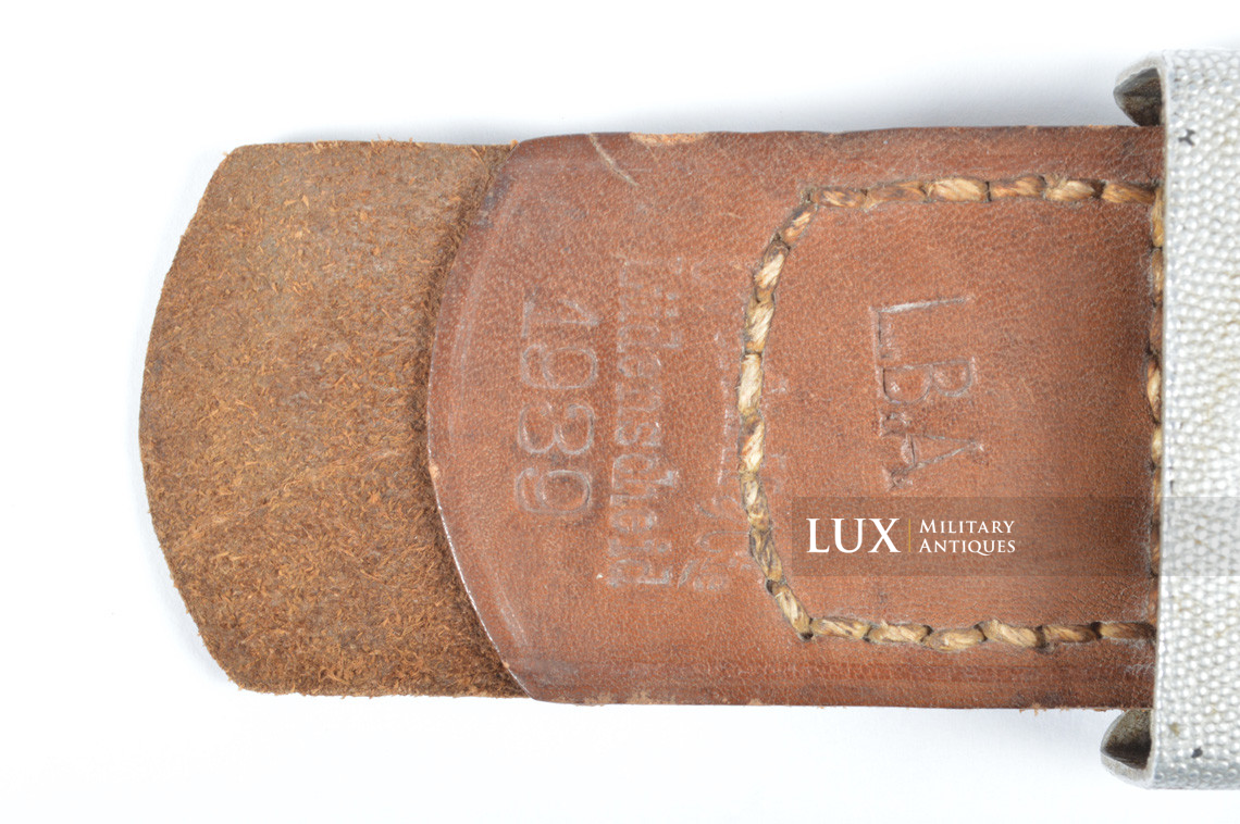 Early Luftwaffe combat belt and belt buckle set, chocolate brown belt, « L.B.A.39 » - photo 11
