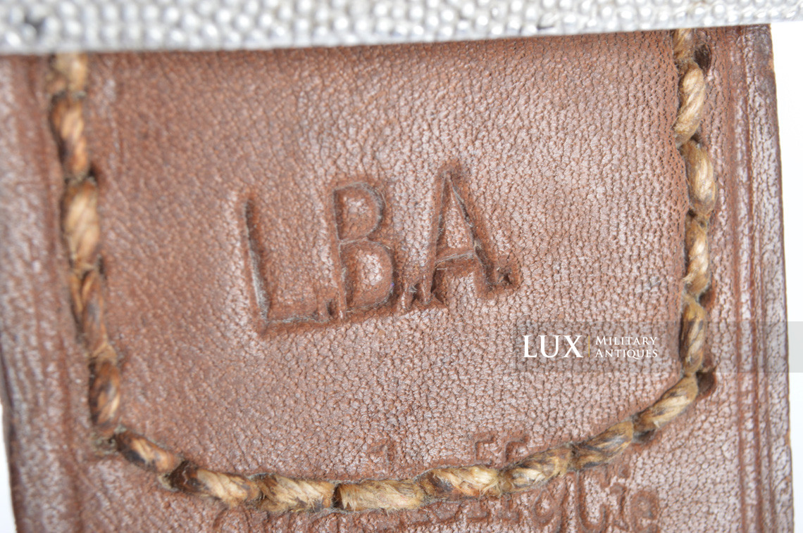 Early Luftwaffe combat belt and belt buckle set, chocolate brown belt, « L.B.A.39 » - photo 13