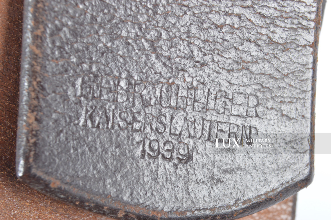 Early Luftwaffe combat belt and belt buckle set, chocolate brown belt, « L.B.A.39 » - photo 24