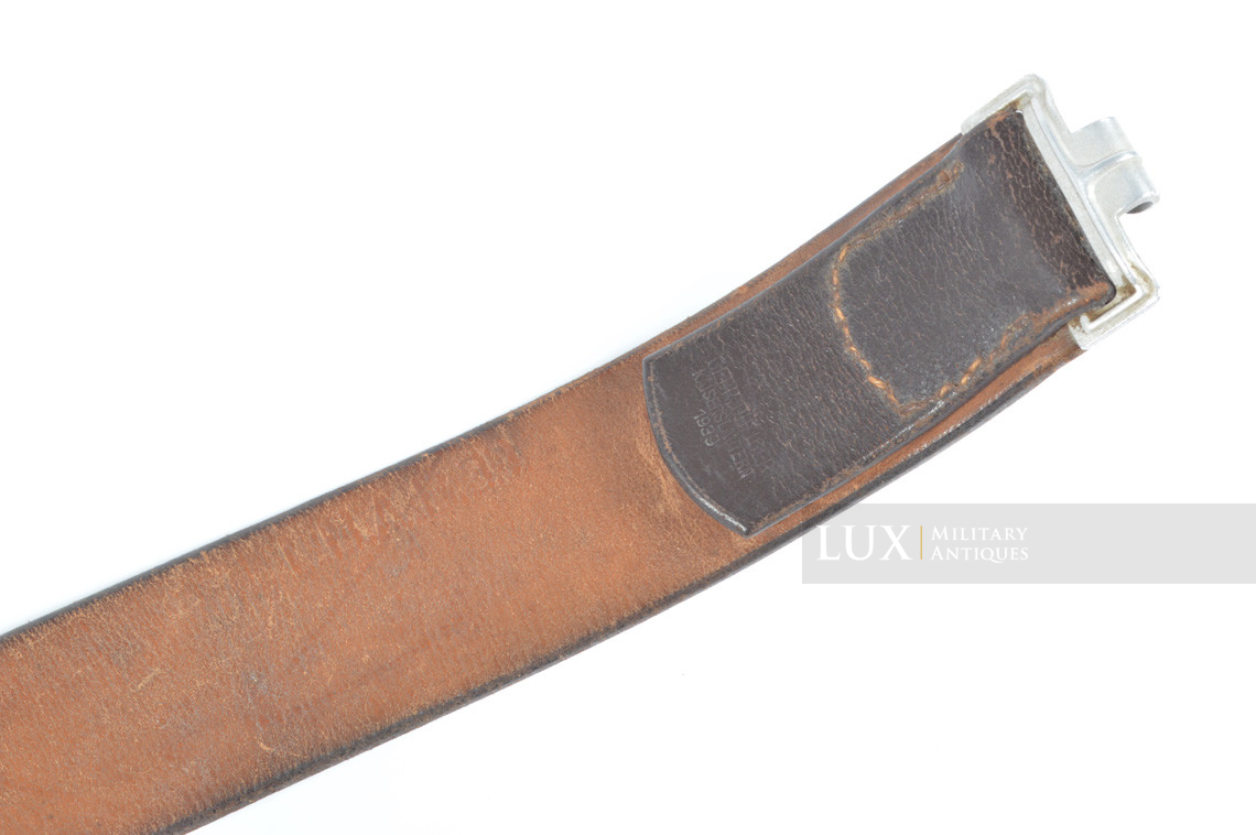 Early Luftwaffe combat belt and belt buckle set, chocolate brown belt, « L.B.A.39 » - photo 23