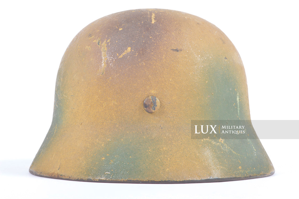 Casque allemand M40 Heer texturé camouflé trois tons avec filet, nominatif « Lobstein » - photo 12