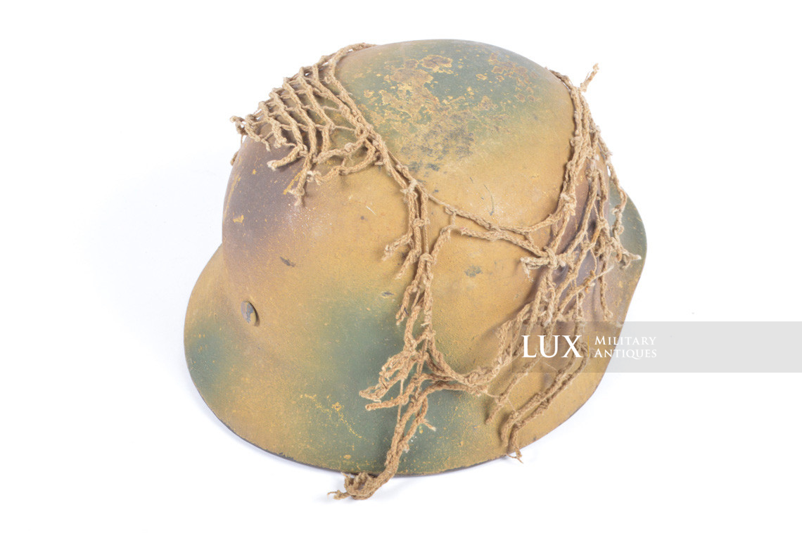 Casque allemand M40 Heer texturé camouflé trois tons avec filet, nominatif « Lobstein » - photo 91