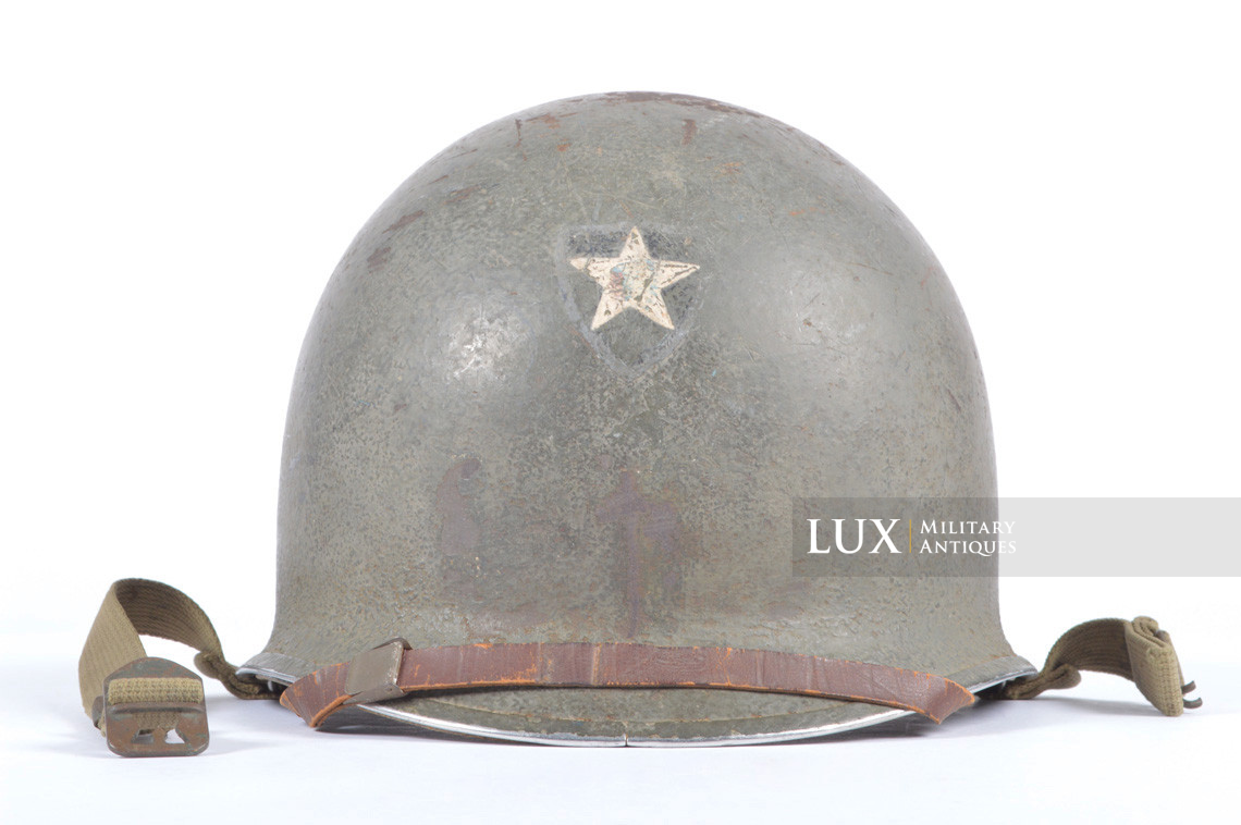 Rare casque USM1 de Chaplain de la 2nd Infantry Division, « Indian Head » - photo 9