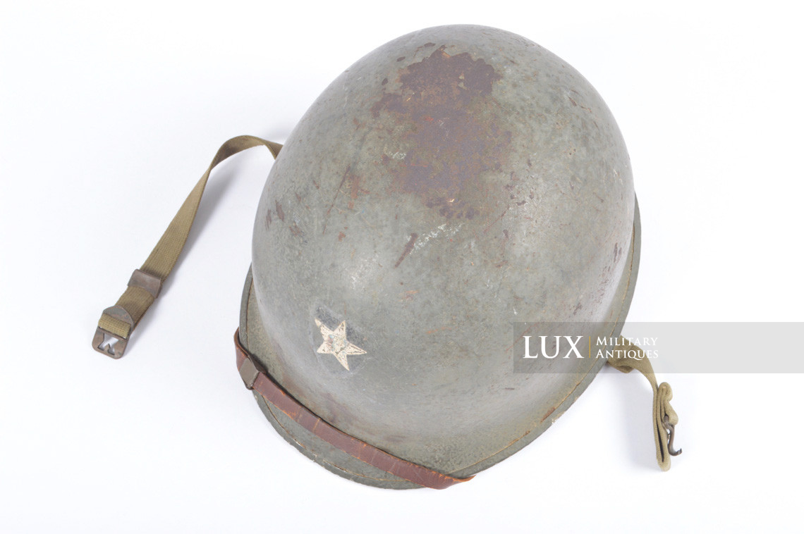 Rare USM1 2nd Infantry Division Chaplain's combat helmet, « Indian Head » - photo 16