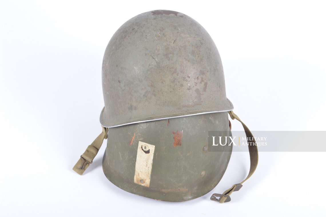 Rare USM1 2nd Infantry Division Chaplain's combat helmet, « Indian Head » - photo 7