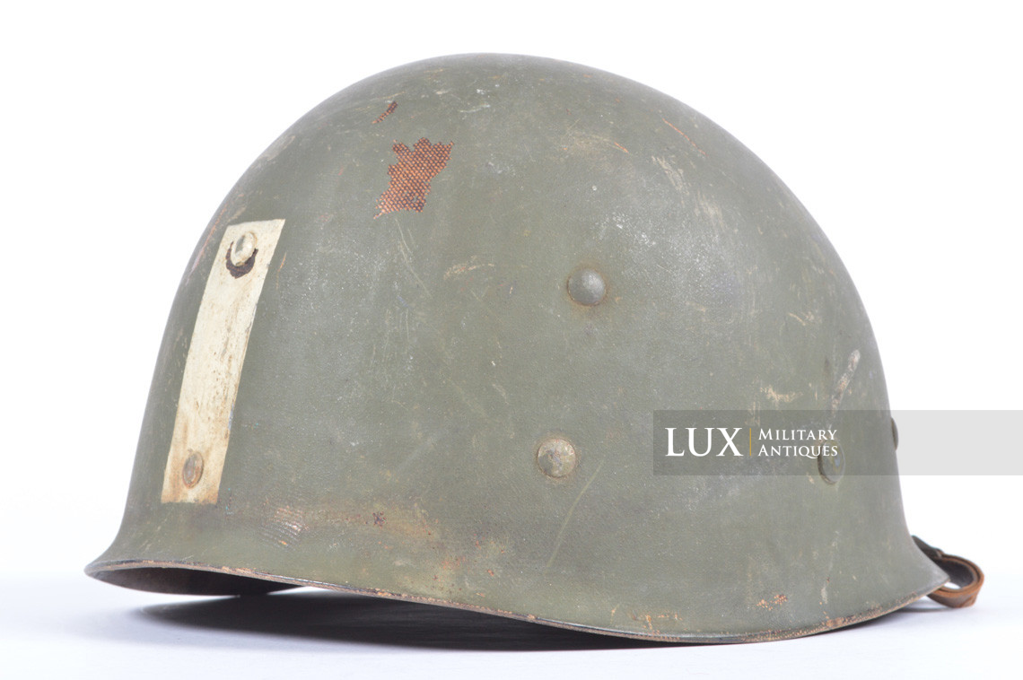 Rare USM1 2nd Infantry Division Chaplain's combat helmet, « Indian Head » - photo 50