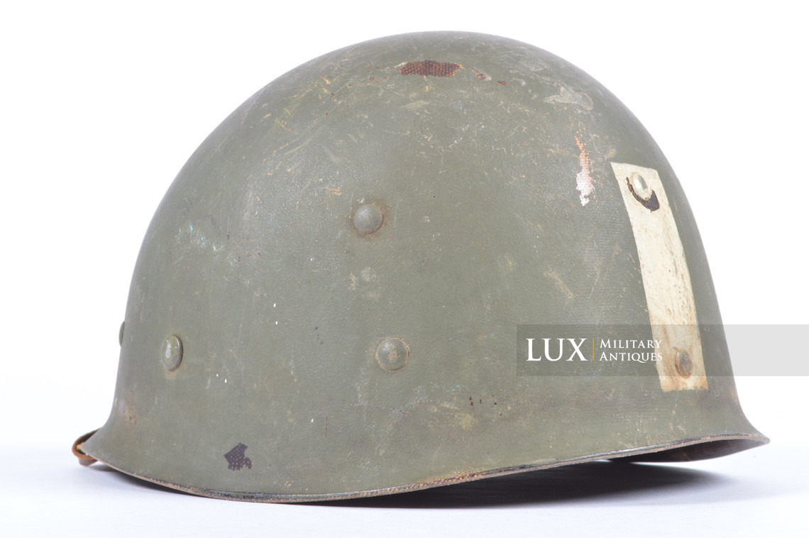 Rare USM1 2nd Infantry Division Chaplain's combat helmet, « Indian Head » - photo 52