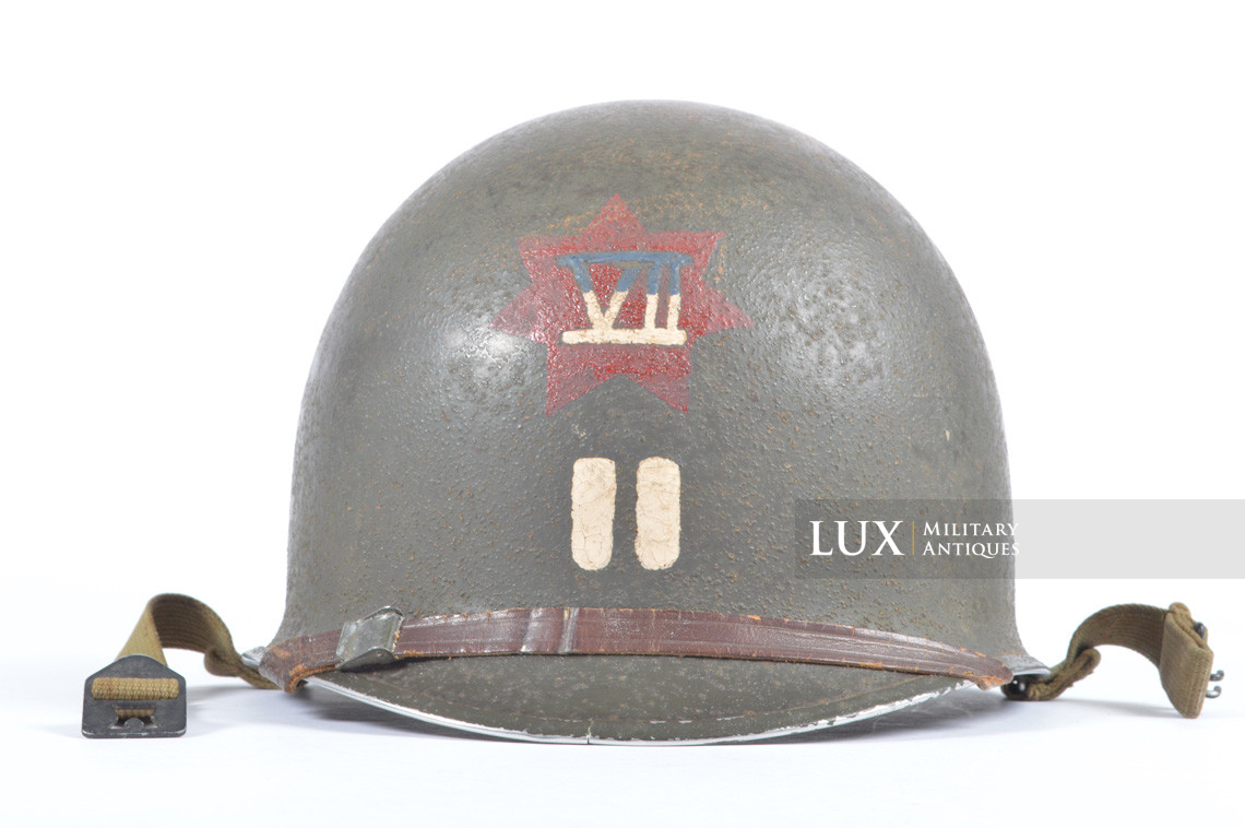 USM1 7th Corps Captain's combat helmet, « Follow Me / ETO Stripe » - photo 8