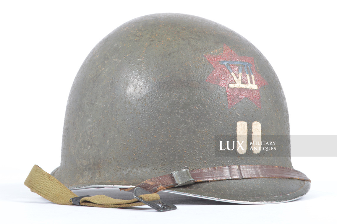 USM1 7th Corps Captain's combat helmet, « Follow Me / ETO Stripe » - photo 9