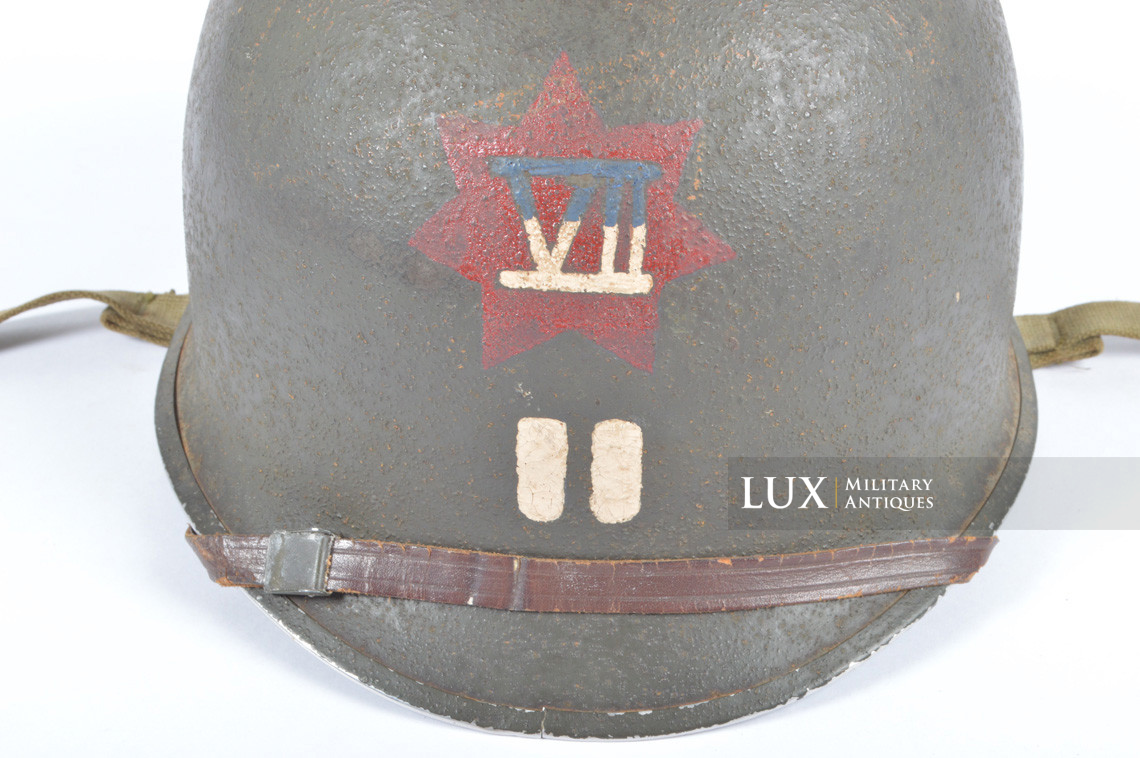 USM1 7th Corps Captain's combat helmet, « Follow Me / ETO Stripe » - photo 19