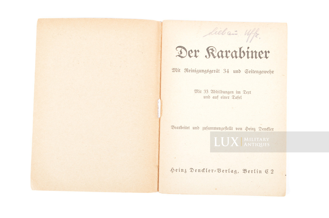 German K98 weapons training booklet, « der karabiner » - photo 7