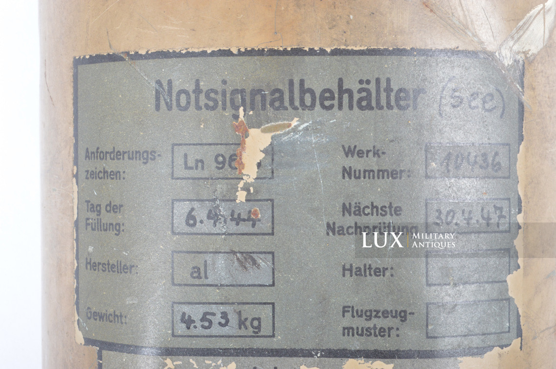 Luftwaffe survival sea bailout emergency late-war signal container case, « Notsignalbehälter » - photo 12