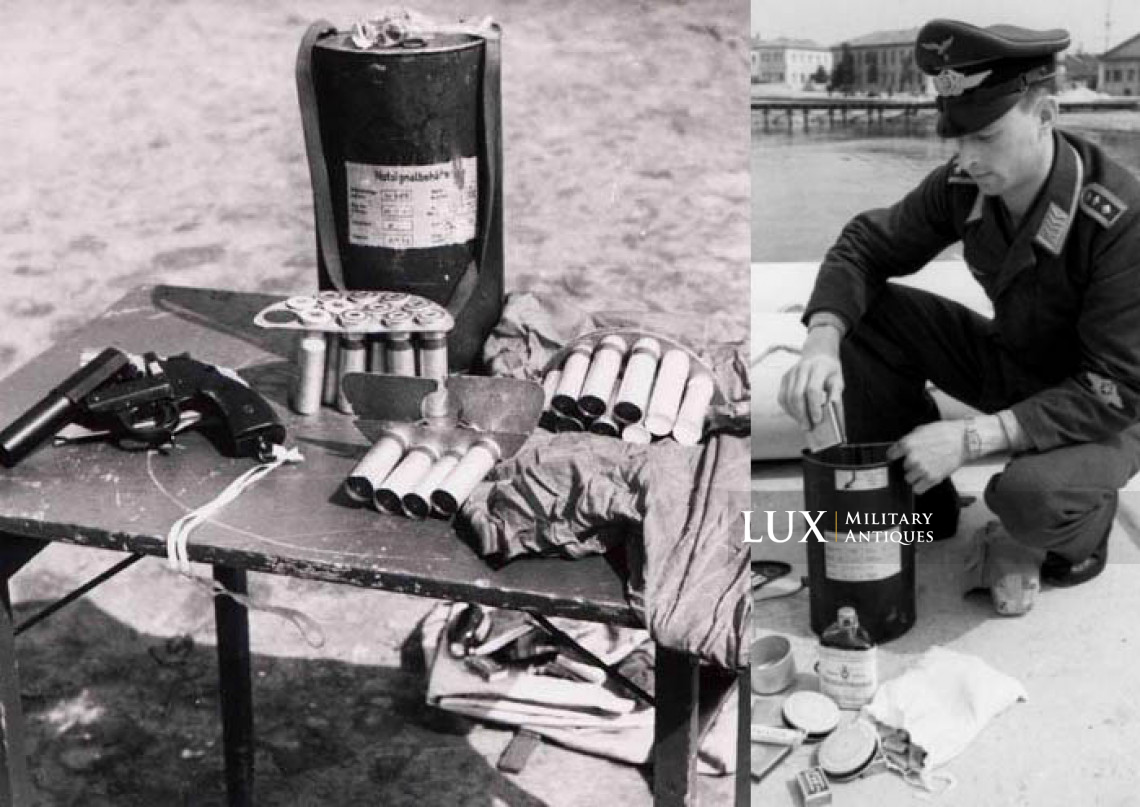 Luftwaffe survival sea bailout emergency late-war signal container case, « Notsignalbehälter » - photo 9