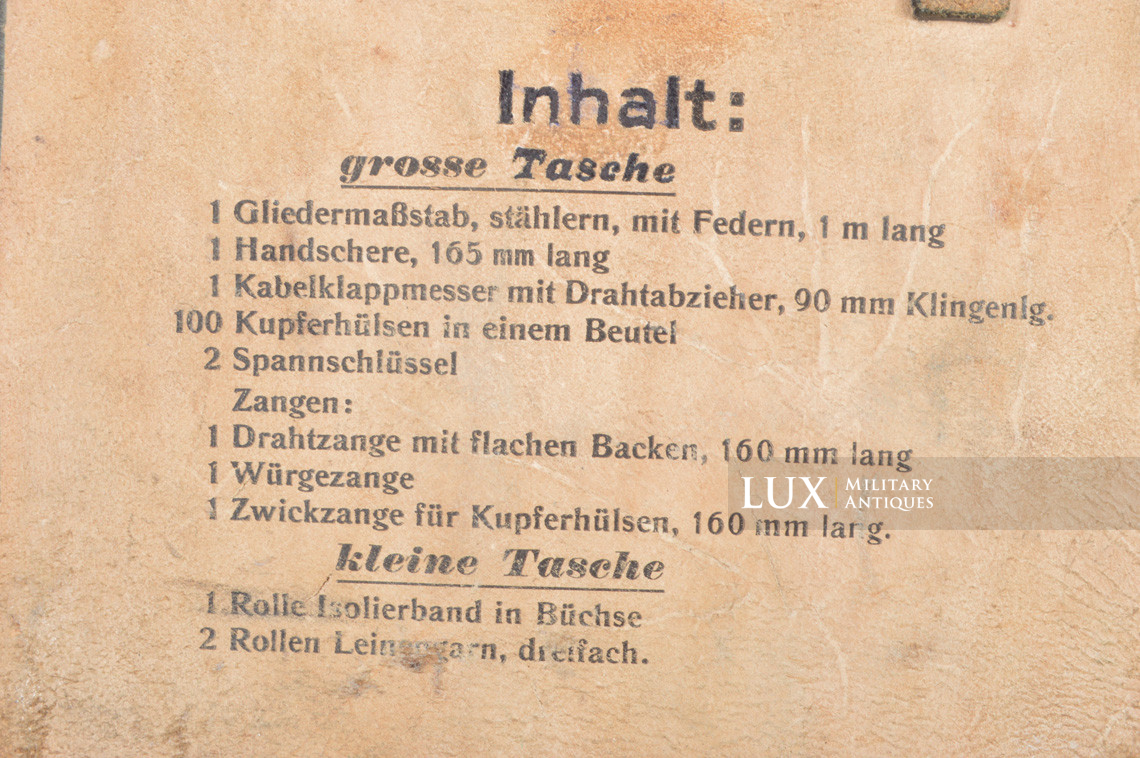 Trousse allemande d'outillage de pionnier en cuir, « gmk41 » - photo 21