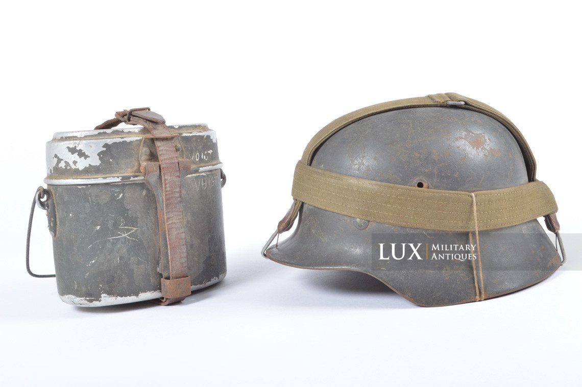 M35 Heer Double Decal German straped combat helmet set, « untouched / true woodwork find » - photo 7