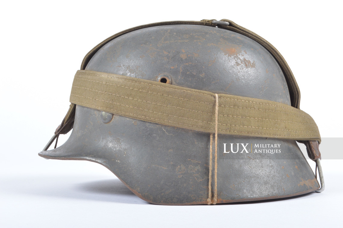 M35 Heer Double Decal German straped combat helmet set, « untouched / true woodwork find » - photo 4
