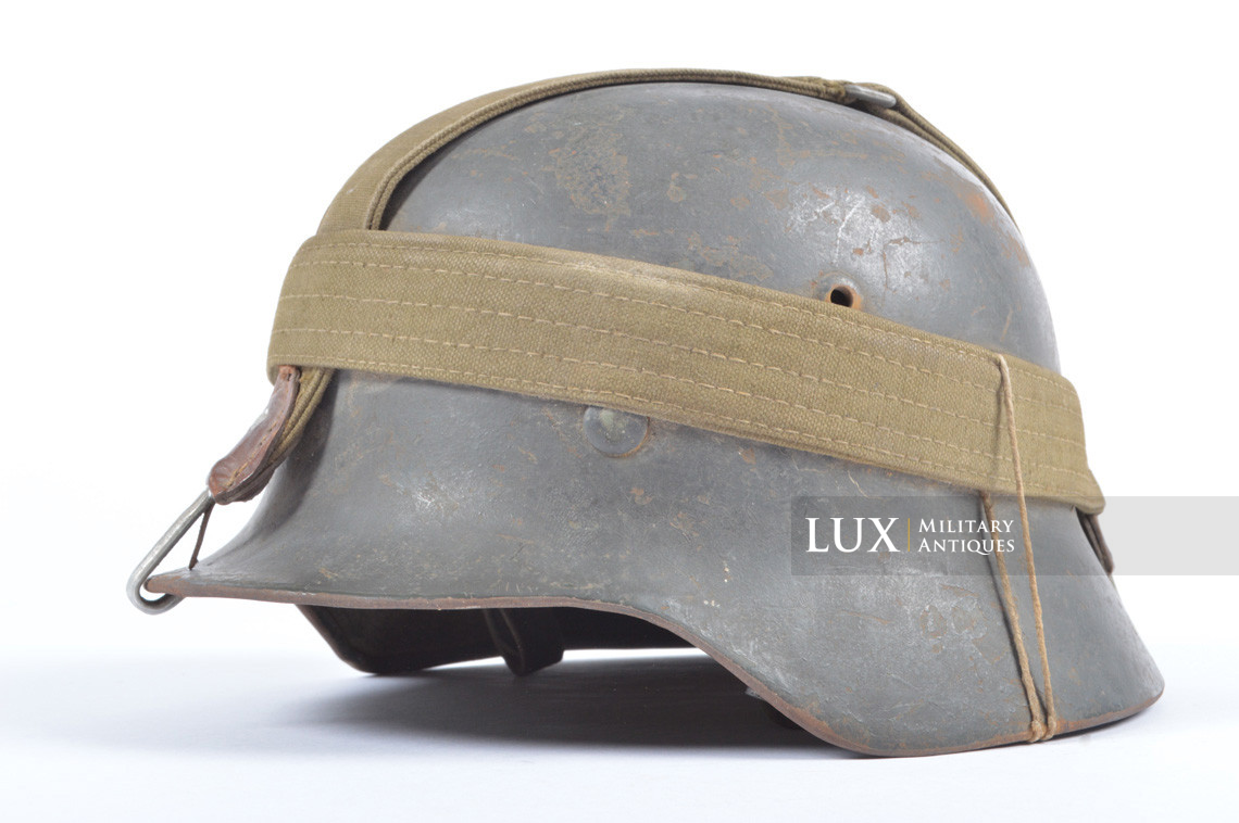 M35 Heer Double Decal German straped combat helmet set, « untouched / true woodwork find » - photo 8