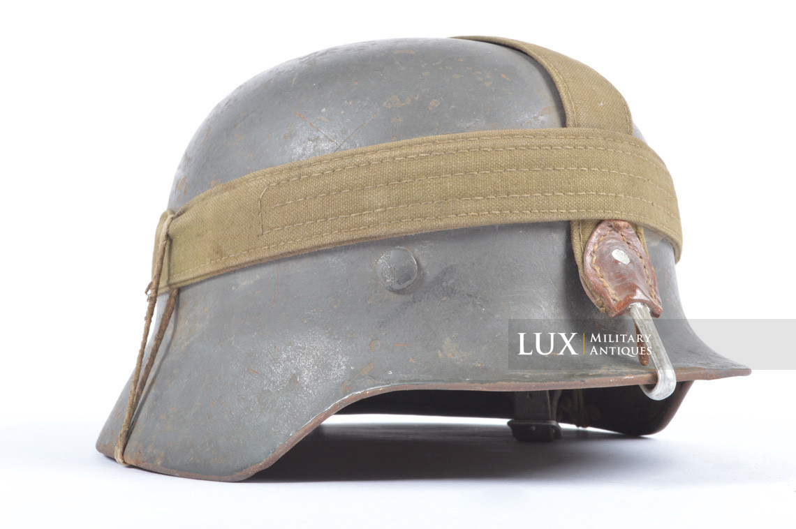 M35 Heer Double Decal German straped combat helmet set, « untouched / true woodwork find » - photo 10