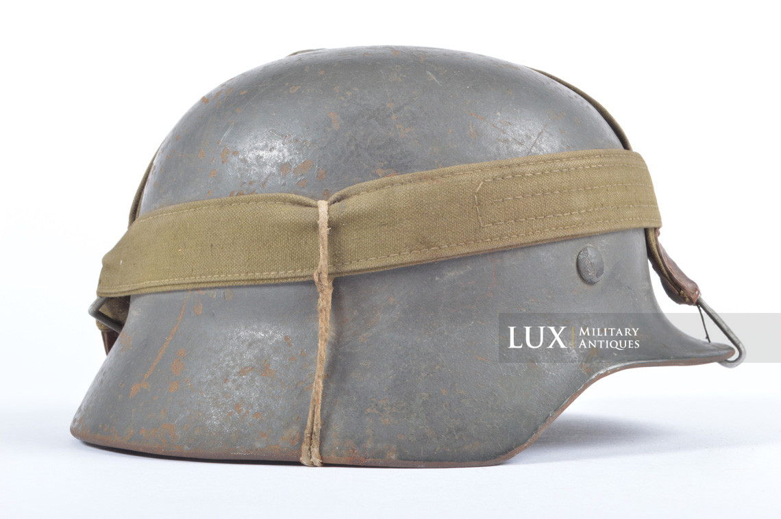 M35 Heer Double Decal German straped combat helmet set, « untouched / true woodwork find » - photo 11
