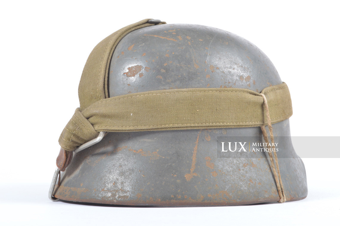 M35 Heer Double Decal German straped combat helmet set, « untouched / true woodwork find » - photo 12
