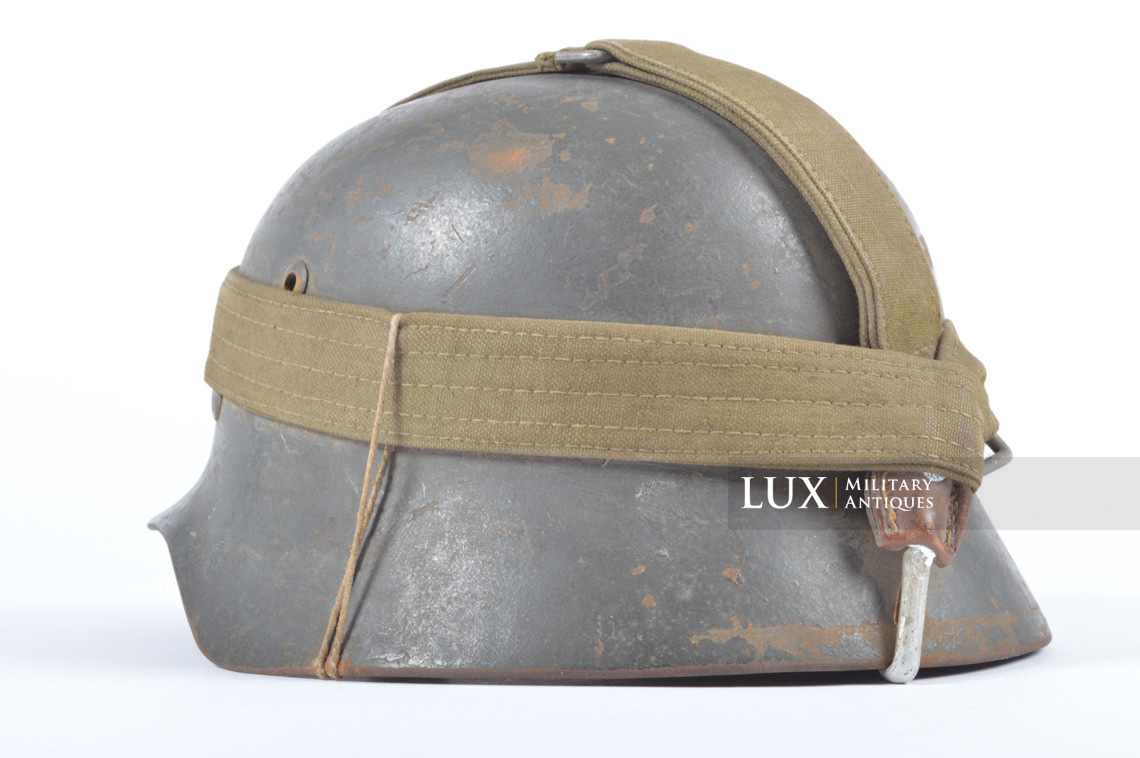 M35 Heer Double Decal German straped combat helmet set, « untouched / true woodwork find » - photo 14