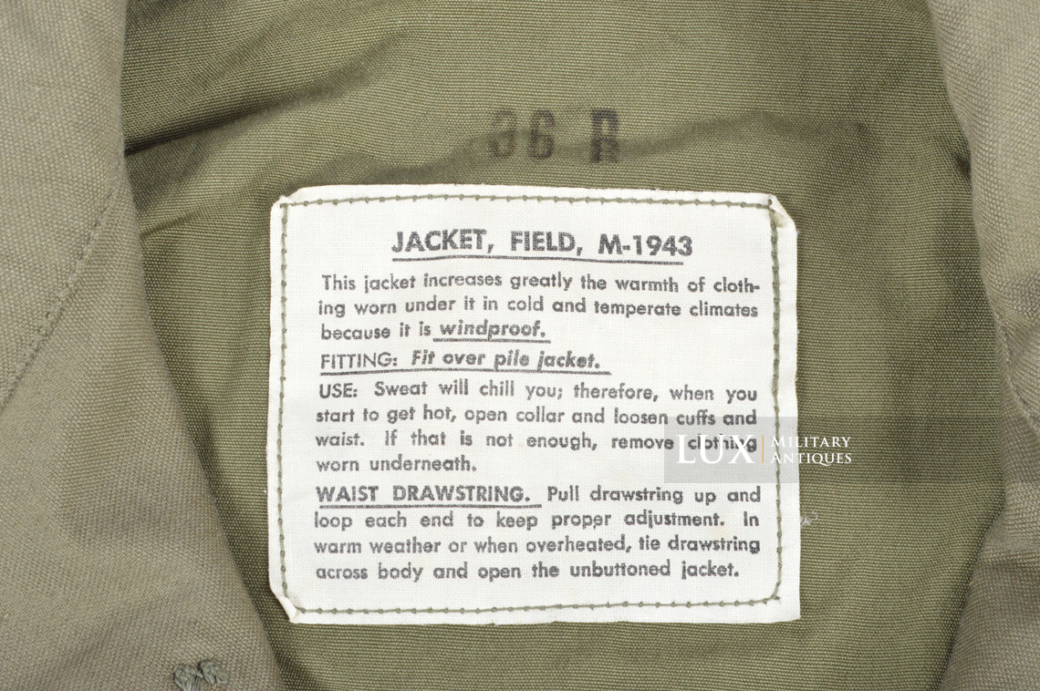 US M43 field jacket, « 36R » - Lux Military Antiques - photo 7